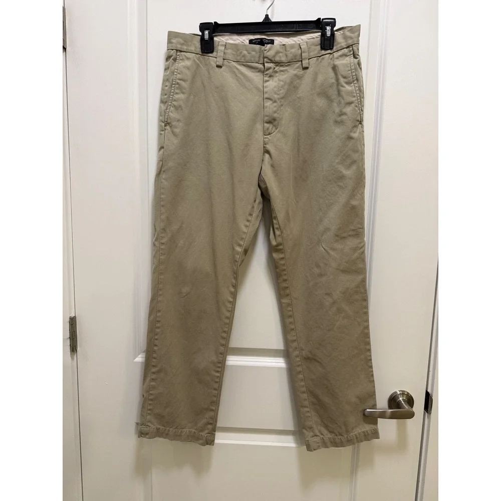 Banana Republic Emerson Chino Mens‎ 33x30 Khaki Tan Straight Leg Pants 2091